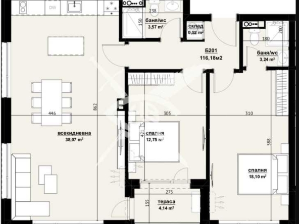 Тристаен апартамент в Бургас, Изгрев - 116 кв.м за 1121 €/кв.м - Снимка #1