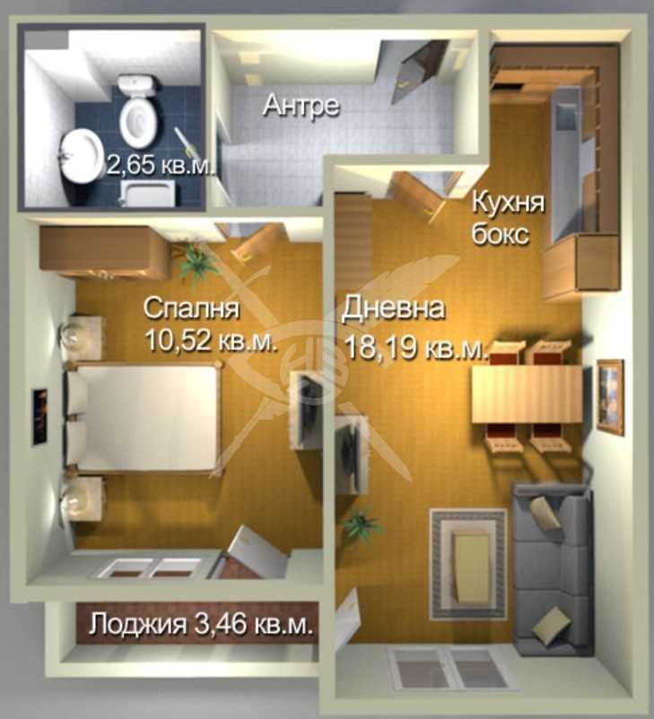 Двустаен апартамент в Бургас, Меден рудник - зона А - 55 кв.м за 1118 €/кв.м - Снимка #1