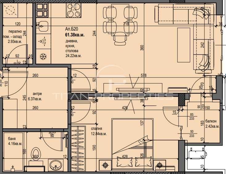 Двустаен апартамент в Пловдив, Христо Смирненски - 71 кв.м за 1339 €/кв.м - Снимка #1
