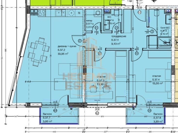 Тристаен апартамент в Варна, Кайсиева градина - 119 кв.м за 1355 €/кв.м - Снимка #1
