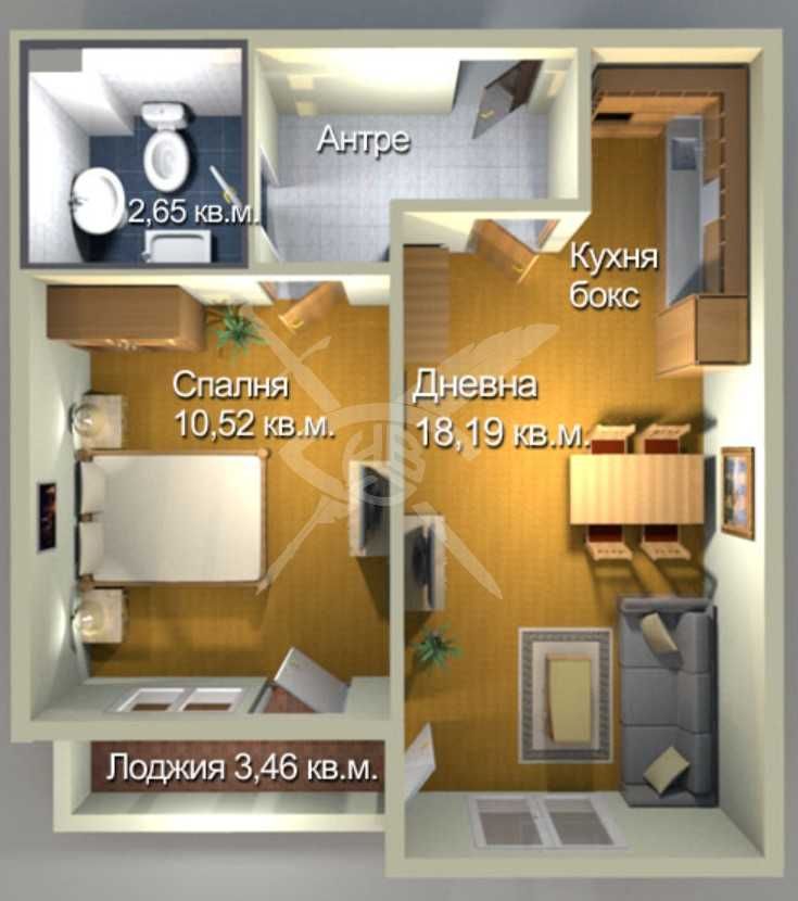Двустаен апартамент в Бургас, Меден рудник - зона А - 55 кв.м за 1118 €/кв.м - Снимка #1