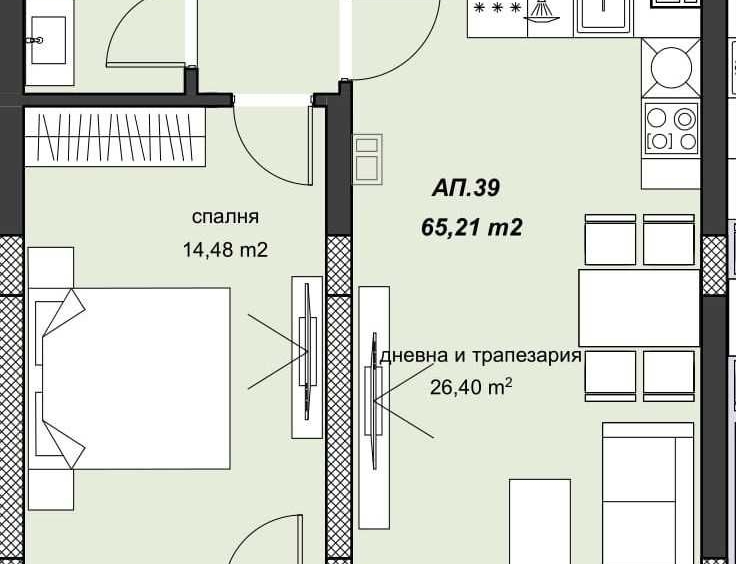 Двустаен апартамент в Пловдив, Христо Смирненски - 78 кв.м за 1266 €/кв.м - Снимка #1