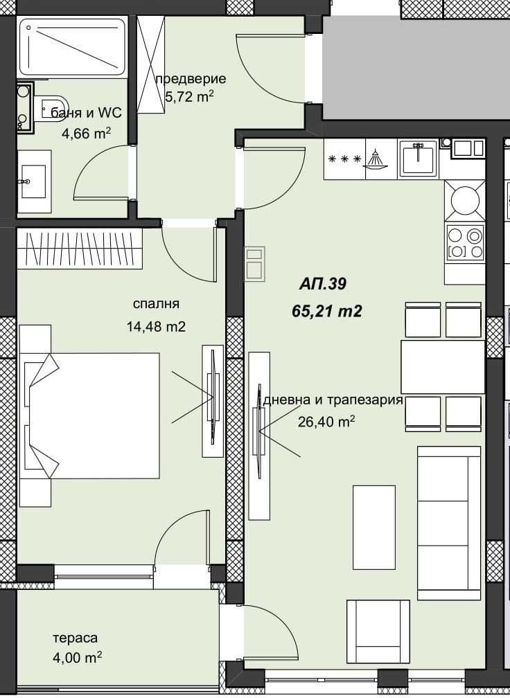 Двустаен апартамент в Пловдив, Христо Смирненски - 78 кв.м за 1266 €/кв.м - Снимка #1