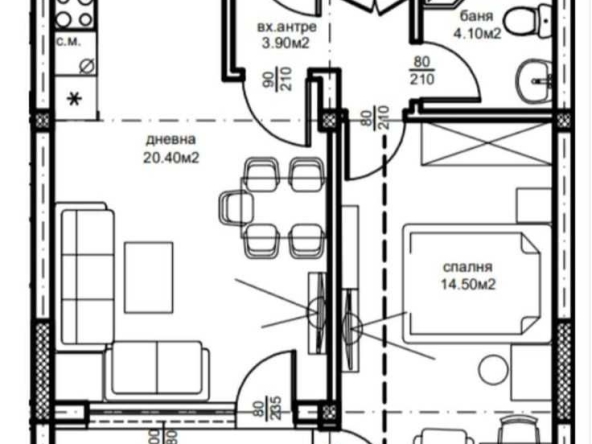 Двустаен апартамент в Пловдив, Южен - 56 кв.м за 774 €/кв.м - Снимка #1