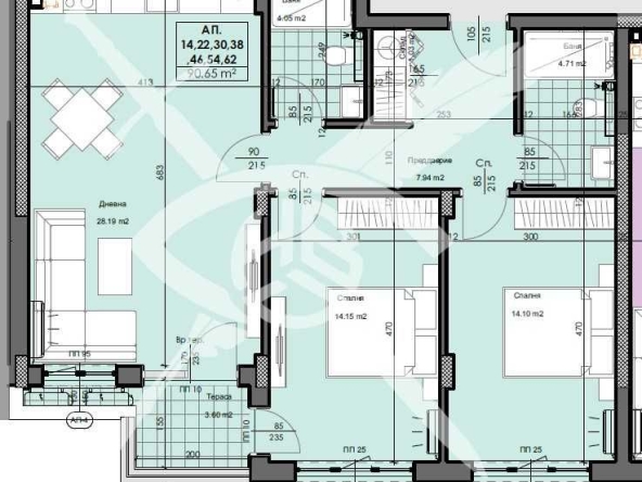 Тристаен апартамент в Пловдив, Кършияка - 108 кв.м за 1088 €/кв.м - Снимка #1