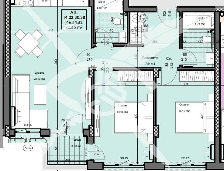 Тристаен апартамент в Пловдив, Кършияка - 108 кв.м за 555 €/кв.м - Снимка #1