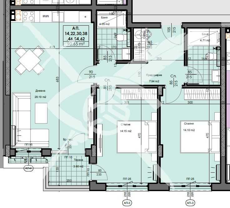 Тристаен апартамент в Пловдив, Кършияка - 108 кв.м за 555 €/кв.м - Снимка #1