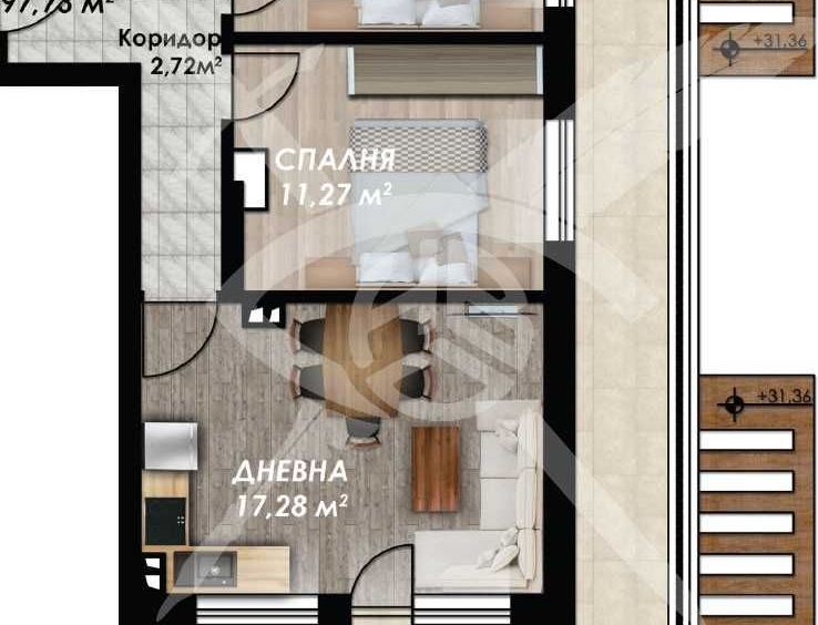 Тристаен апартамент в Пловдив, Кършияка - 112 кв.м за 854 €/кв.м - Снимка #1