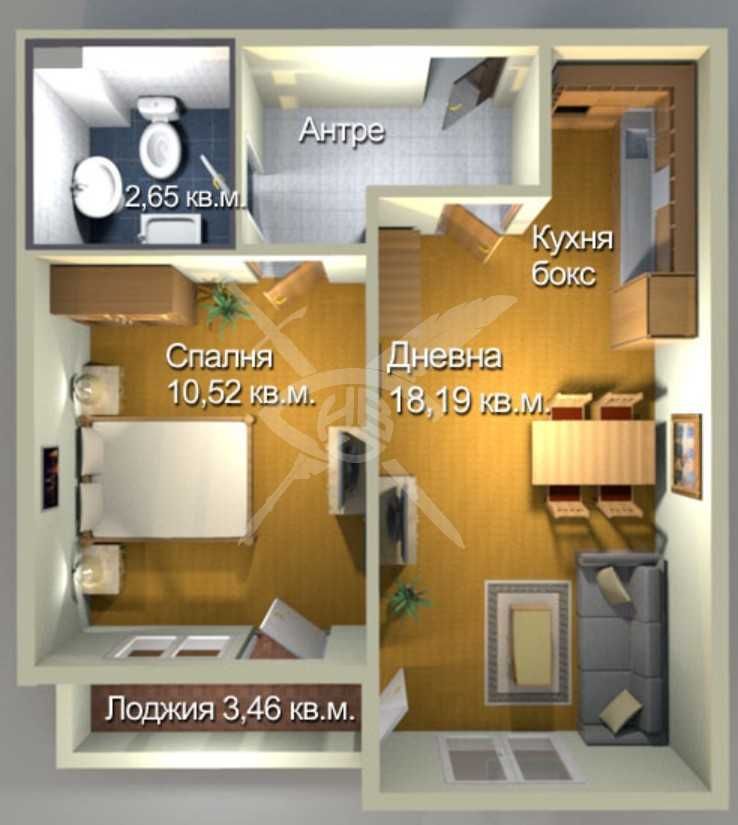 Двустаен апартамент в Бургас, Меден рудник - зона А - 55 кв.м за 1118 €/кв.м - Снимка #1