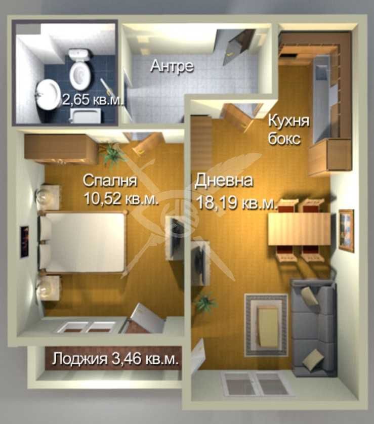 Двустаен апартамент в Бургас, Меден рудник - зона А - 55 кв.м за 1118 €/кв.м - Снимка #1