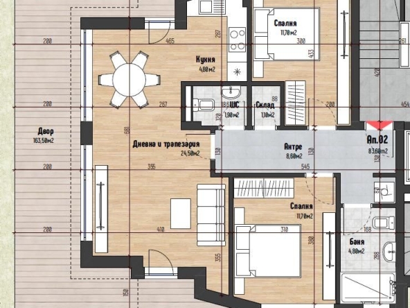 Тристаен апартамент в София, Левски - 95 кв.м за 1600 €/кв.м - Снимка #1