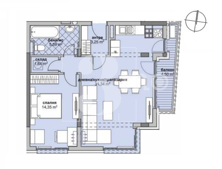 Двустаен апартамент в София, Люлин 6 - 87 кв.м за 1444 €/кв.м - Снимка #1