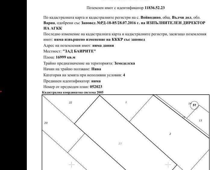 Земеделски имот в Варна, Левски -  кв.м за 1377 €/дка - Снимка #1