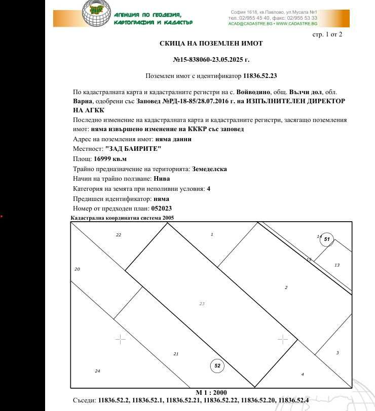 Земеделски имот в Варна, Левски -  кв.м за 1377 €/дка - Снимка #1