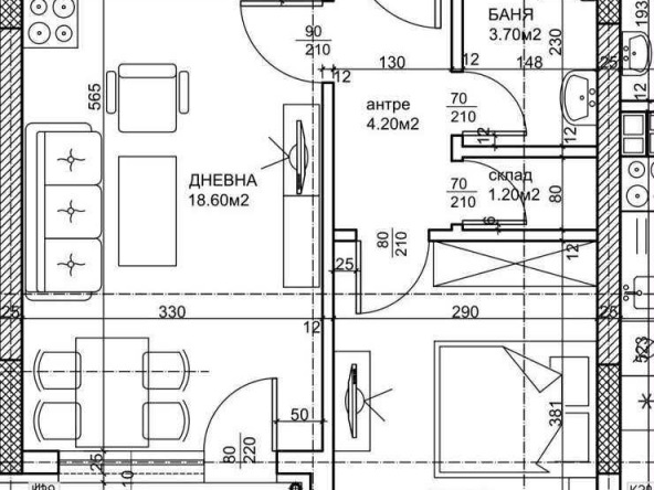 Двустаен апартамент в Пловдив, Тракия - 50 кв.м за 1640 €/кв.м - Снимка #1