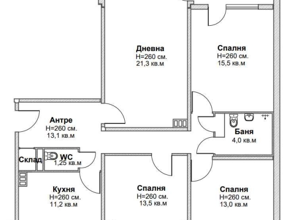 Четиристаен апартамент в София, Левски Г - 104 кв.м за 2308 €/кв.м - Снимка #1
