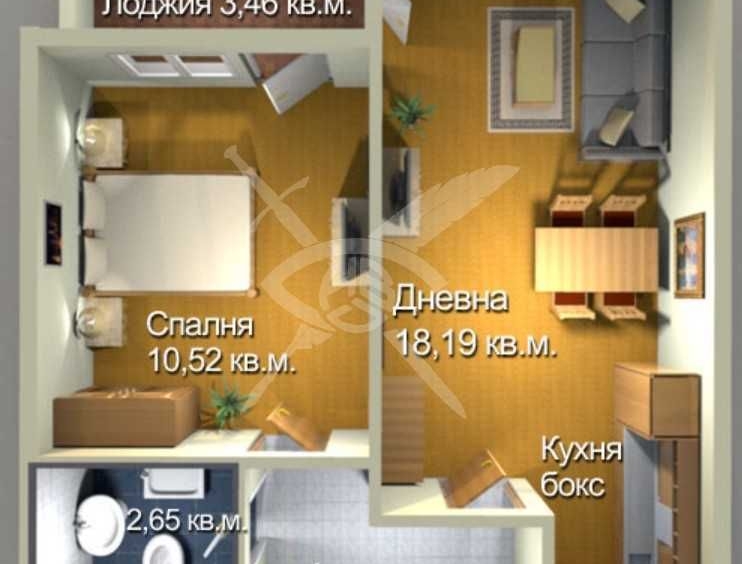 Двустаен апартамент в Бургас, Меден рудник - зона А - 55 кв.м за 1118 €/кв.м - Снимка #1