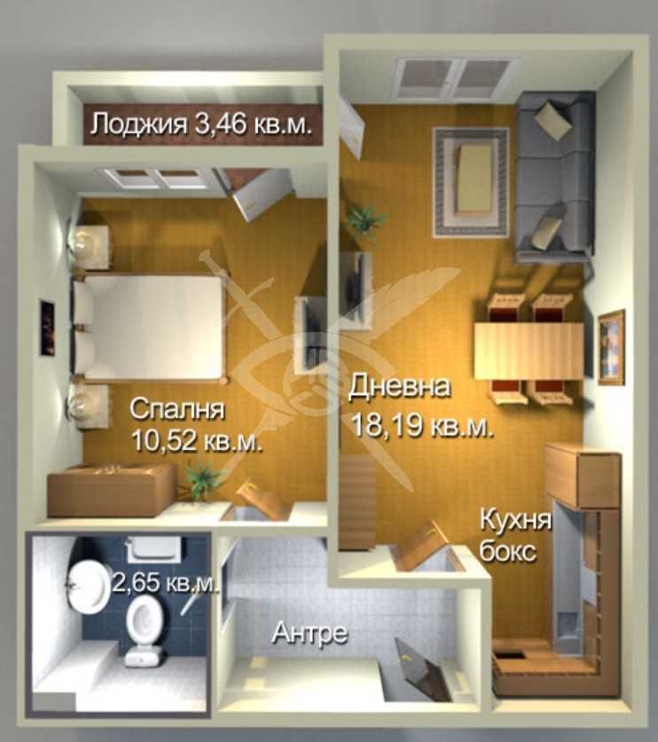 Двустаен апартамент в Бургас, Меден рудник - зона А - 55 кв.м за 1118 €/кв.м - Снимка #1