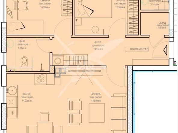 Тристаен апартамент в Пловдив, Остромила - 93 кв.м за 1006 €/кв.м - Снимка #1