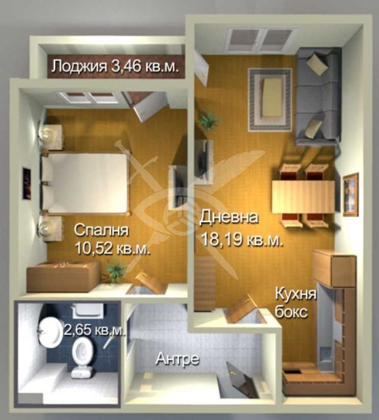 Двустаен апартамент в Бургас, Меден рудник - зона А - 55 кв.м за 1118 €/кв.м - Снимка #1