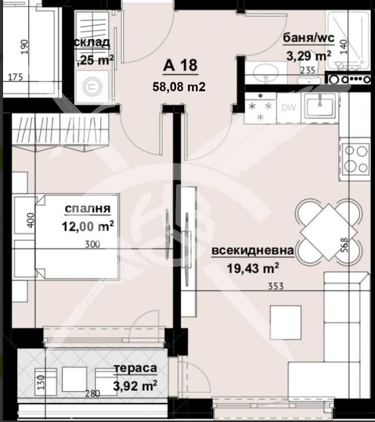 Двустаен апартамент в Бургас, Изгрев - 58 кв.м за 1173 €/кв.м - Снимка #1