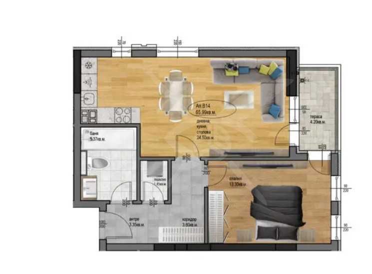 Двустаен апартамент в Пловдив, Остромила - 77 кв.м за 932 €/кв.м - Снимка #1