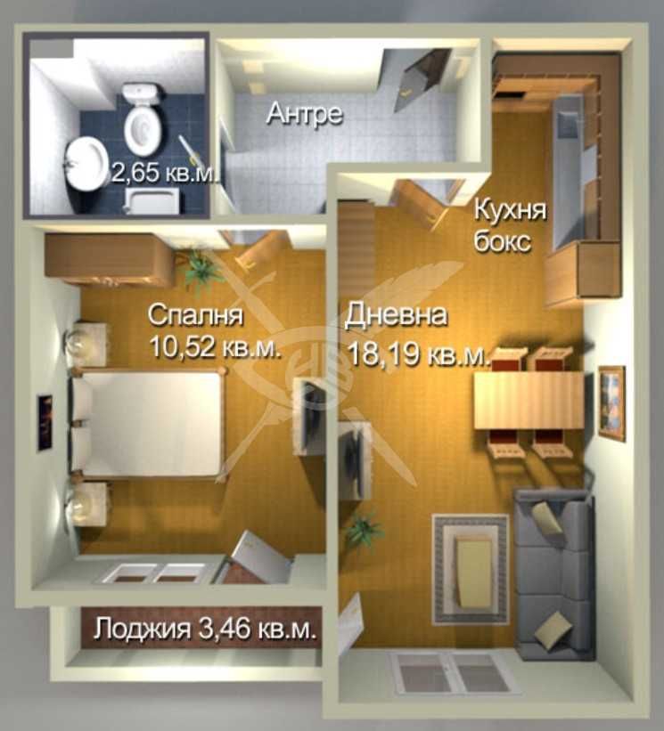 Двустаен апартамент в Бургас, Меден рудник - зона А - 55 кв.м за 1118 €/кв.м - Снимка #1