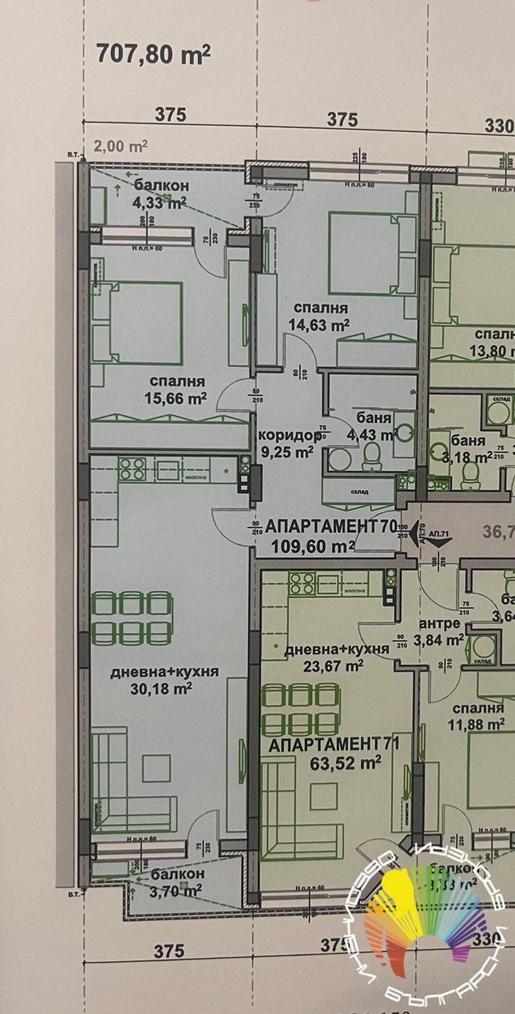 Тристаен апартамент в Бургас, Славейков - 109 кв.м за 1285 €/кв.м - Снимка #1