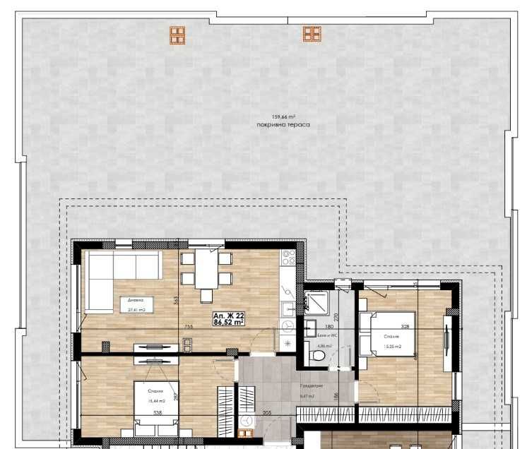 Тристаен апартамент в Пловдив, Остромила - 266 кв.м за 665 €/кв.м - Снимка #1