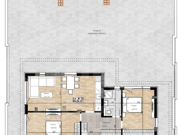 Тристаен апартамент в Пловдив, Остромила - 266 кв.м за 339 €/кв.м - Снимка #1