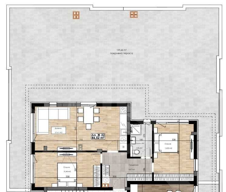 Тристаен апартамент в Пловдив, Остромила - 266 кв.м за 339 €/кв.м - Снимка #1