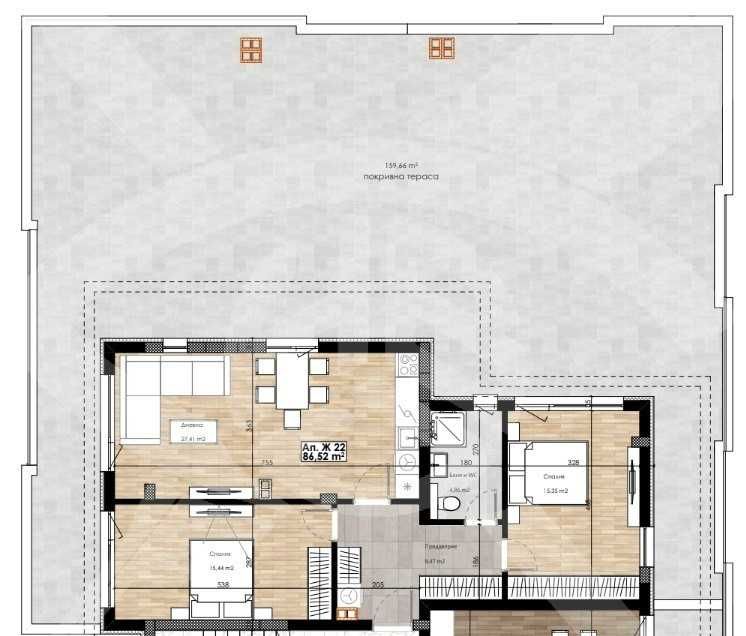 Тристаен апартамент в Пловдив, Остромила - 266 кв.м за 665 €/кв.м - Снимка #1