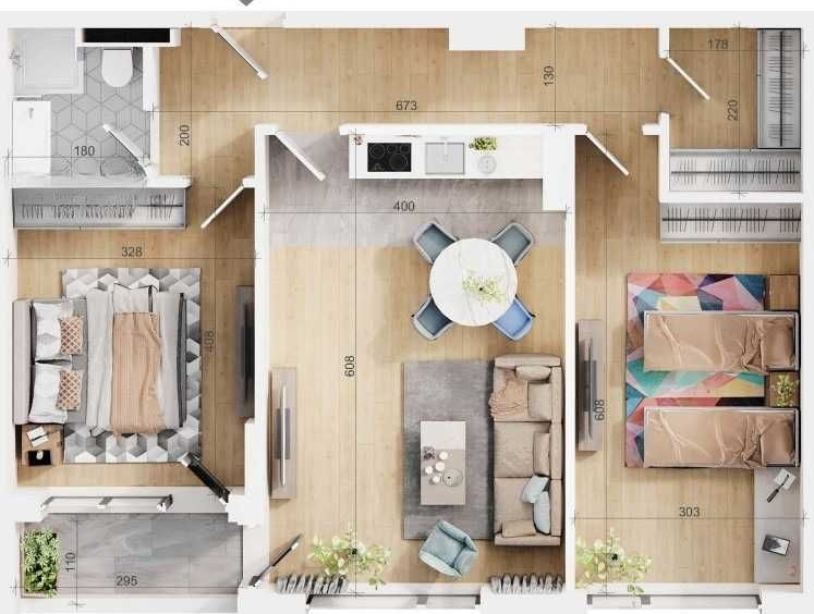 Тристаен апартамент в Пловдив, Остромила - 100 кв.м за 1515 €/кв.м - Снимка #1