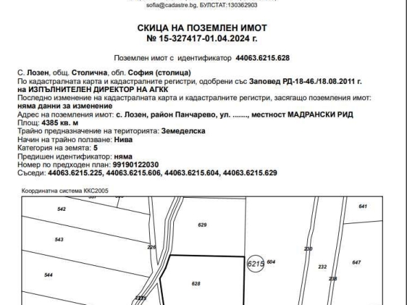 Земеделски имот в с. Лозен, Област София-град -  кв.м за 25373 €/дка - Снимка #1
