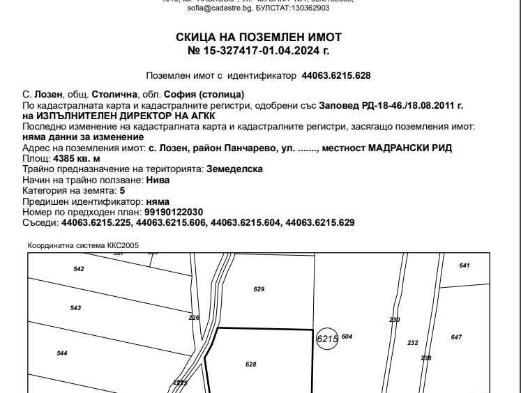 Земеделски имот в с. Лозен, Област София-град -  кв.м за 49750 €/дка - Снимка #1