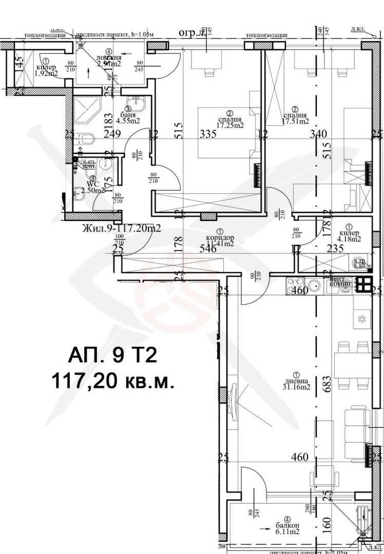 Тристаен апартамент в Варна, Гръцка махала - 117 кв.м за 1710 €/кв.м - Снимка #1