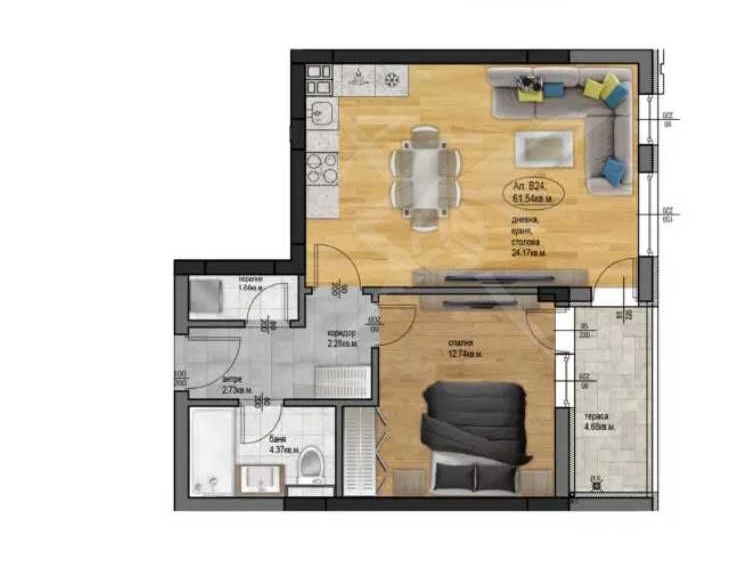 Двустаен апартамент в Пловдив, Остромила - 71 кв.м за 481 €/кв.м - Снимка #1