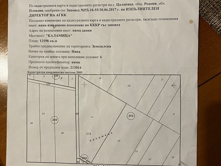 Земеделски имот в с. Цалапица, Област Пловдив -  кв.м за 706 €/дка - Снимка #1