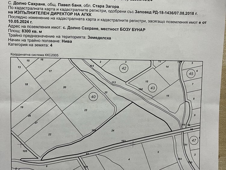 Земеделски имот в с. Долно Сахране, Област Стара Загора -  кв.м за 1 €/дка - Снимка #1