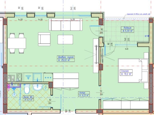 Двустаен апартамент в Асеновград - 76 кв.м за 948 €/кв.м - Снимка #1