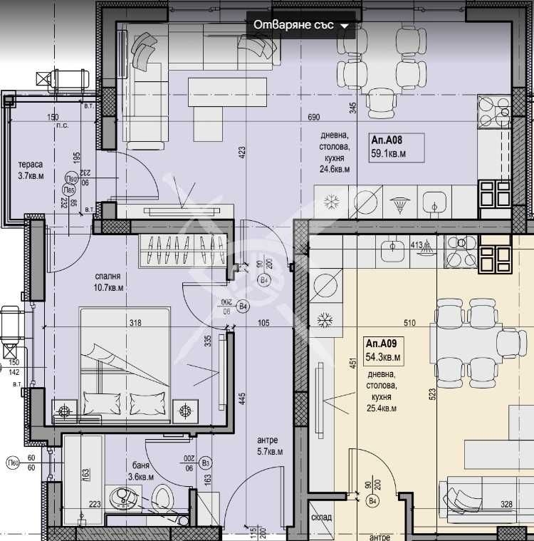 Двустаен апартамент в Пловдив, Христо Смирненски - 70 кв.м за 915 €/кв.м - Снимка #1