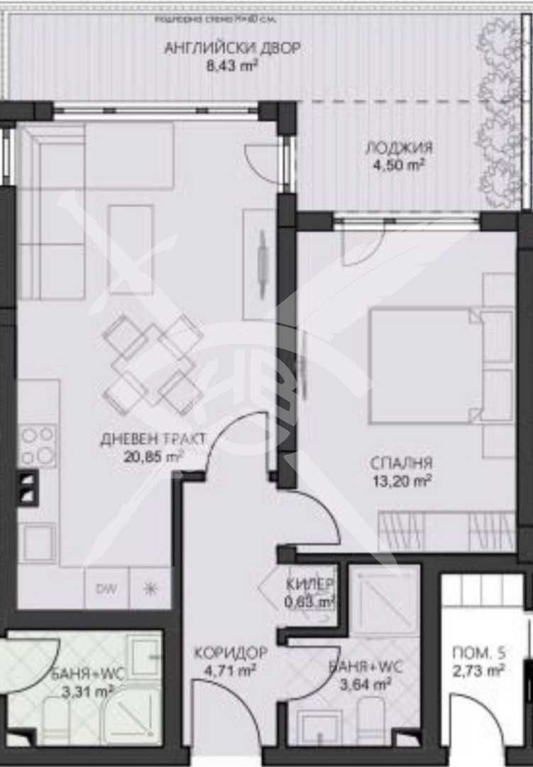 Двустаен апартамент в Варна, Владислав Варненчик - 62 кв.м за 968 €/кв.м - Снимка #1