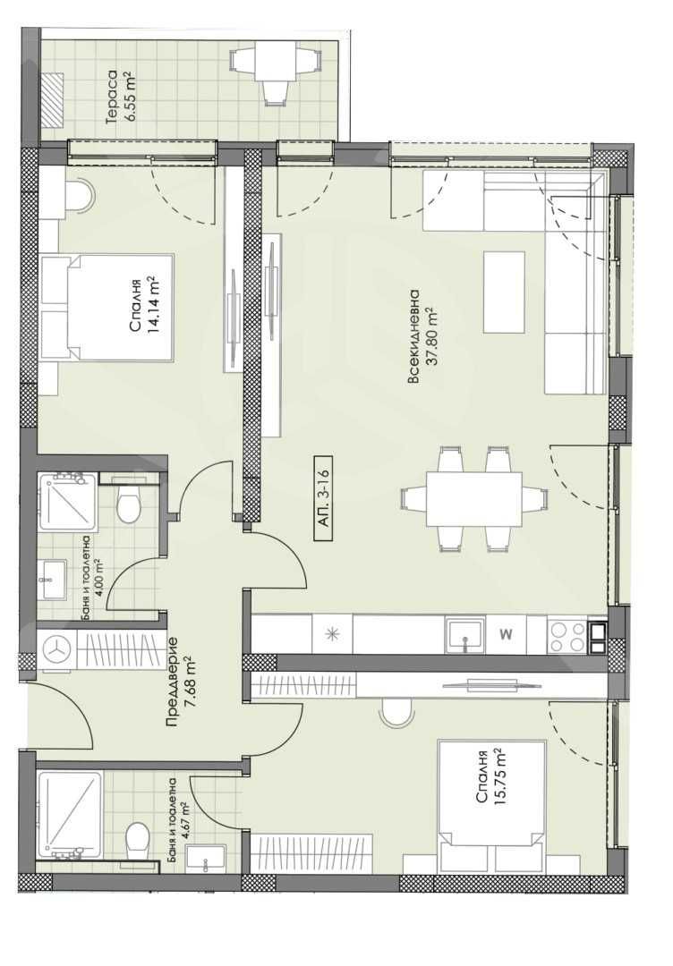 Тристаен апартамент в Пловдив, Остромила - 122 кв.м за 1156 €/кв.м - Снимка #1