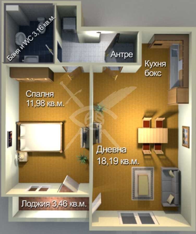 Двустаен апартамент в Бургас, Меден рудник - зона А - 60 кв.м за 1040 €/кв.м - Снимка #1