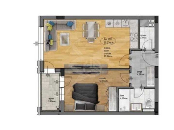 Двустаен апартамент в Пловдив, Остромила - 70 кв.м за 477 €/кв.м - Снимка #1