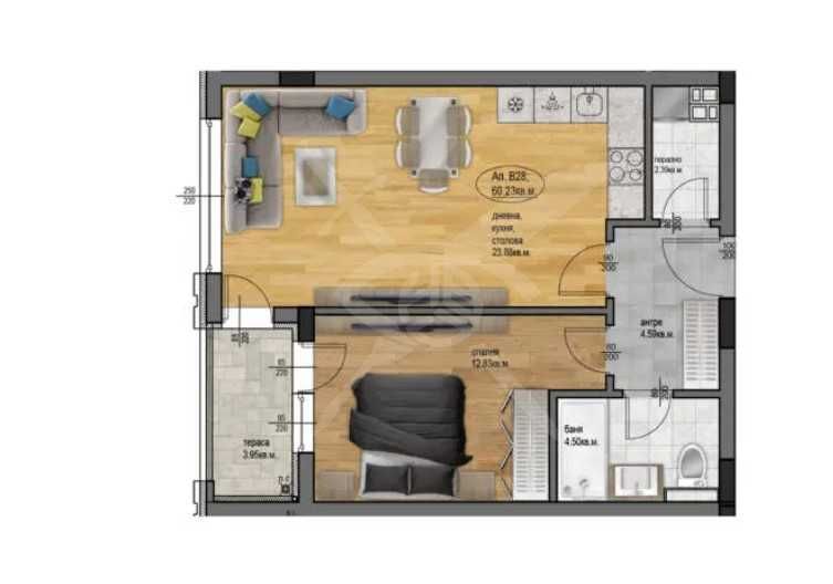 Двустаен апартамент в Пловдив, Остромила - 70 кв.м за 477 €/кв.м - Снимка #1