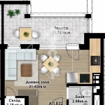 Едностаен апартамент в Пловдив, Остромила - 52 кв.м за 927 €/кв.м - Снимка #1