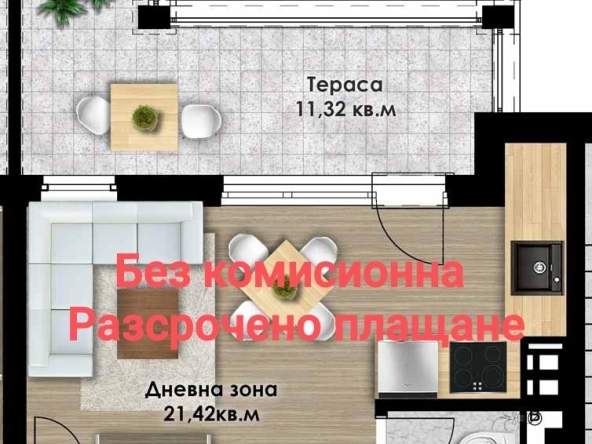 Едностаен апартамент в Пловдив, Въстанически - 52 кв.м за 927 €/кв.м - Снимка #1