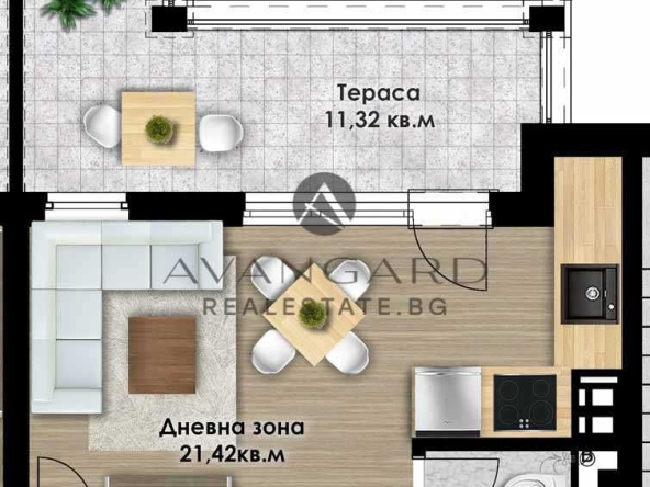 Едностаен апартамент в Пловдив, Кючук Париж - 52 кв.м за 846 €/кв.м - Снимка #1