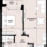 Двустаен апартамент в Бургас, Акациите - 64 кв.м за 694 €/кв.м - Снимка #1